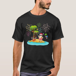 Camiseta Árvore de Palma de Natal decorada Xmas Coconu tro