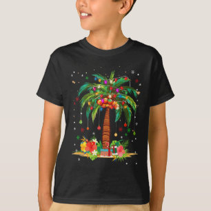 Camiseta Árvore de Palma de Natal Light Hawaiai Tropical Xm
