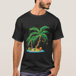 Camiseta Árvore de Palma de Natal Tropical Xmas Gift Coconu