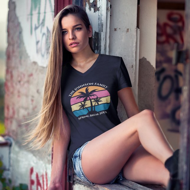 Camiseta Árvore de Palma de Praia Frescada Personalizada de (Criador carregado)