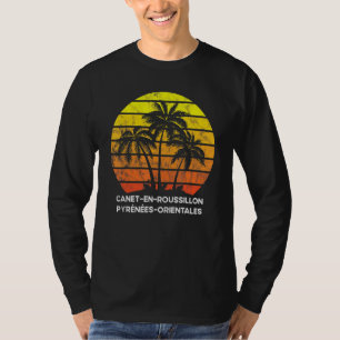 Camiseta Árvore de palma do coco do sunset Vintage Canet-en