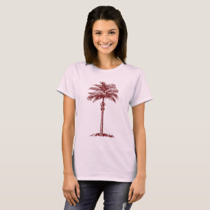 Camiseta Árvore de Palma - Vermelho Escuro