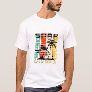 Camiseta Árvore de Palmas Retro da Califórnia surf