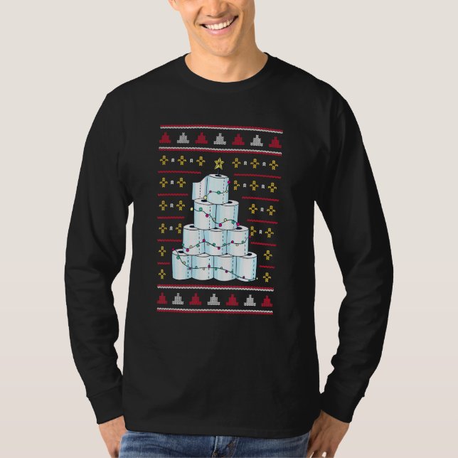Camiseta Árvore de Papel de Banheiro de Natal (Frente)