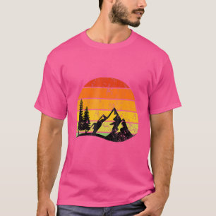 Camiseta Árvore de pínus minimalista do Sol retrô