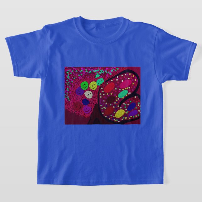 Camiseta Árvore de Roseira de Florescência Borboleta (Postura )