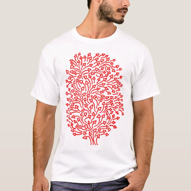 Camiseta Árvore de Setas - Vermelho na Luz (Frente)