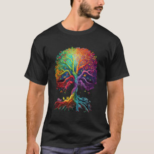 Camiseta Árvore De Vida Com Cores Arco-Íris