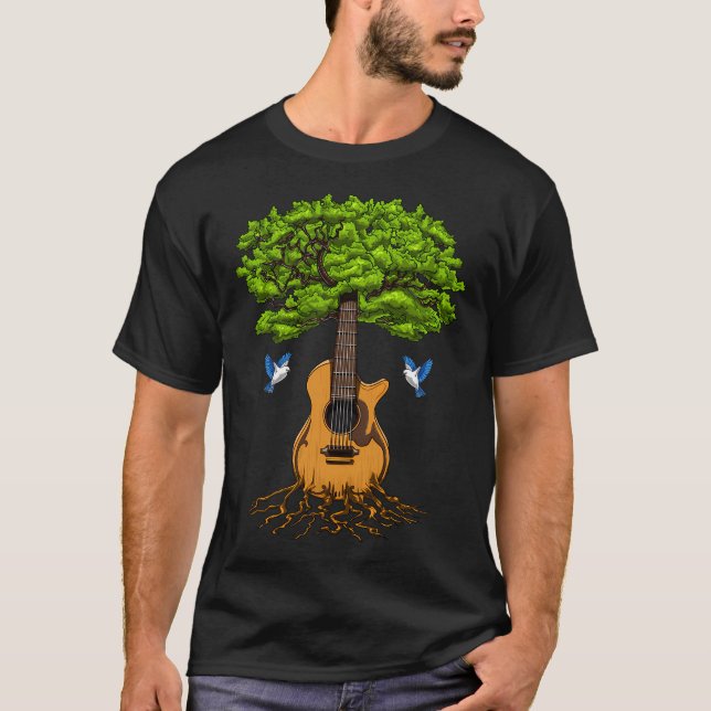 Camiseta Árvore de Violão Acústico (Frente)