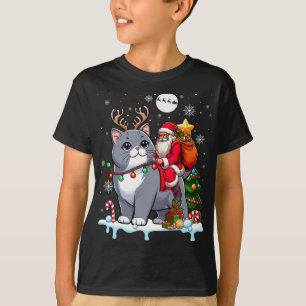 Camiseta Árvore de Xmas Shorthair Britânica para papais noe