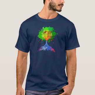 Camiseta Árvore do arco-íris de vida