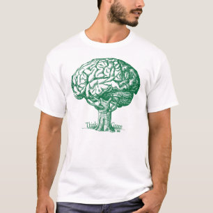Camiseta Árvore do cérebro do pense verde