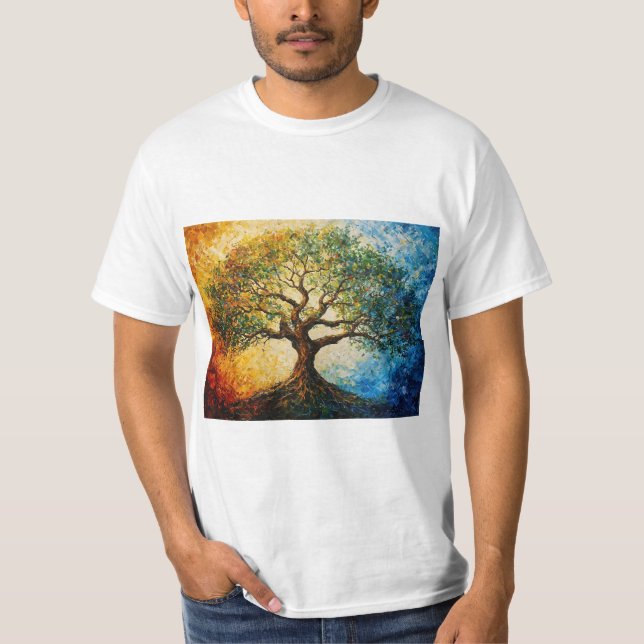 Camiseta Árvore do Conhecimento - Pintura a óleo (Frente)