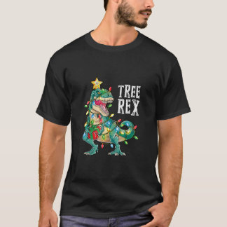 Camiseta Árvore do Dinossauro de Natal Rex Pajamas Homens M