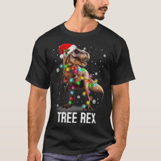 Camiseta Árvore do Dinossauro de Natal Rex Pajamas Men Meni