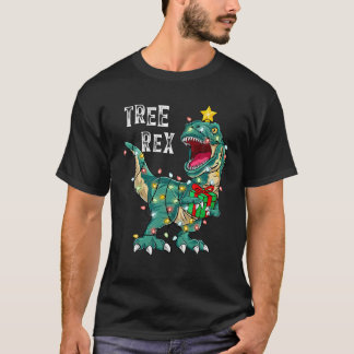 Camiseta Árvore do Dinossauro de Natal Rex Pajamas Men Meni