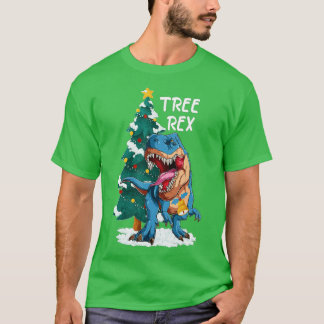 Camiseta Árvore do Dinossauro de Natal Rex Pajamas Men Meni