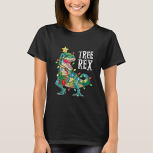 Camiseta Árvore do Dinossauro de Natal Rex Pajamas Men Meni