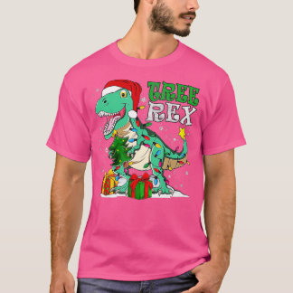 Camiseta Árvore do Dinossauro de Natal Rex Pajamas Men Meni