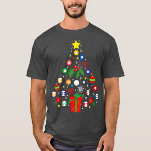Camiseta Árvore do Enfeites de natal do Billiards