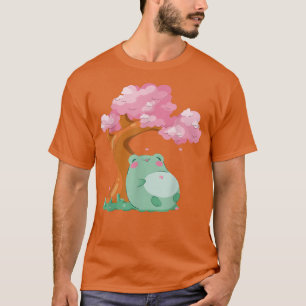 Camiseta Árvore do Flor de Cereja Sakura Sapo Kawa