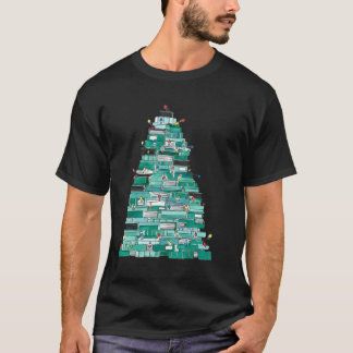Camiseta Árvore Do Livro De Natal E Luzes De Brilho