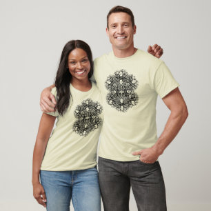 Camiseta Árvore do Monochrome do t-shirt da mandala da vid