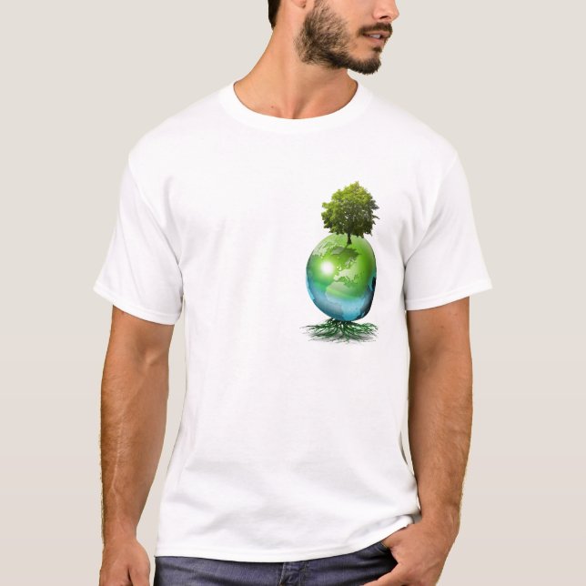 Camiseta Árvore do mundo - conceito da ecologia (Frente)