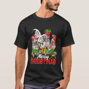 Camiseta Árvore do Natal Luz de Natal Galinhas do Pajama