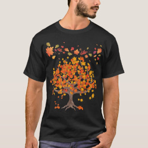 Camiseta Árvore do outono deixa floresta natural cair