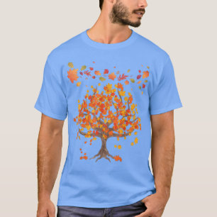 Camiseta Árvore do outono deixa floresta natural outono67