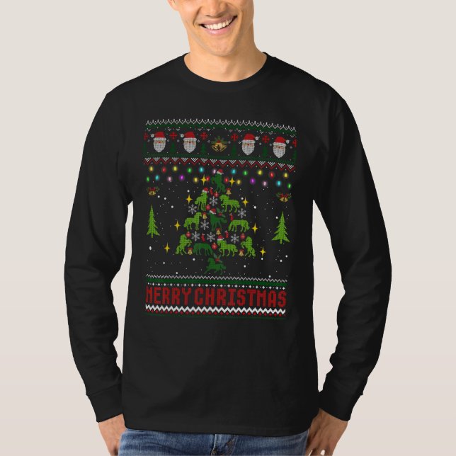 Camiseta Árvore do Pêssego do Natal Doce do Xmas Feio (Frente)