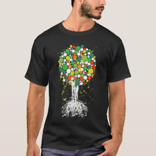 Camiseta Árvore do T do verde da vida (homens) - no preto