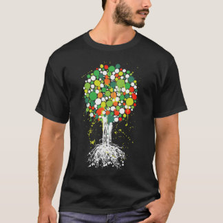 Camiseta Árvore do T do verde da vida (homens) - no preto