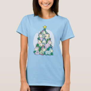 Camiseta Árvore do Unicórnio de Natal