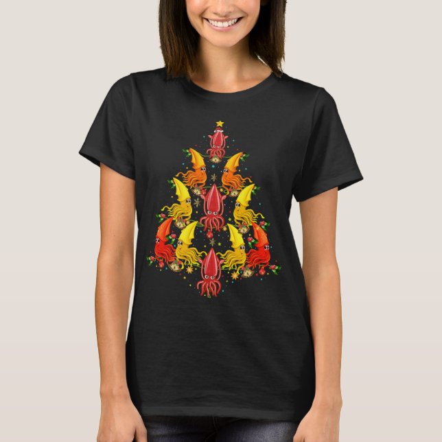 Camiseta Árvore do Xmas Lula Dotada de Santa Hat (Frente)