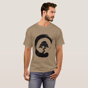 Camiseta Árvore dos bonsais no círculo de Enso