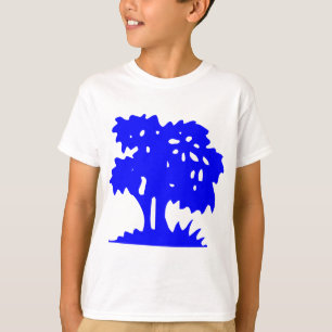 Camiseta Árvore dos desenhos animados - azul