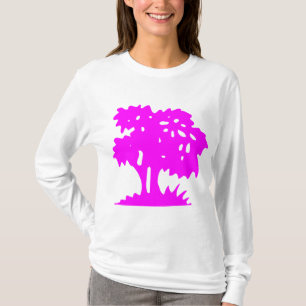 Camiseta Árvore dos desenhos animados - magenta