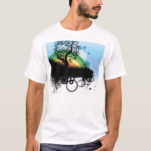 Camiseta árvore e arco-íris (Frente)