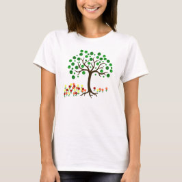 Camiseta Árvore e flores do reciclar