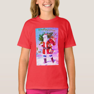 Camiseta Árvore e presentes festivos do Papai Noel do Natal