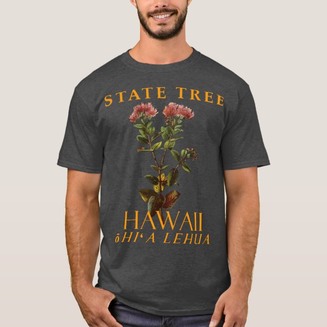 Camiseta Árvore endêmica de Lehua no território do Havaí (Frente)