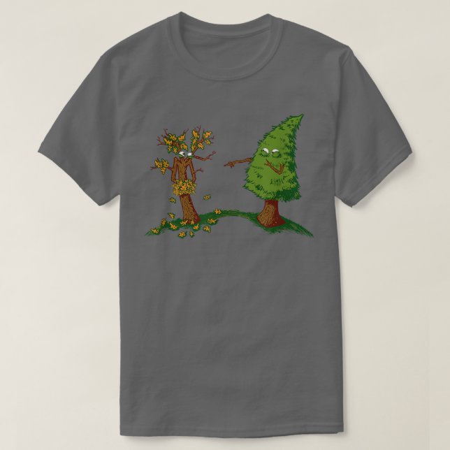 Camiseta Árvore Engraçado do outono51 (Frente do Design)