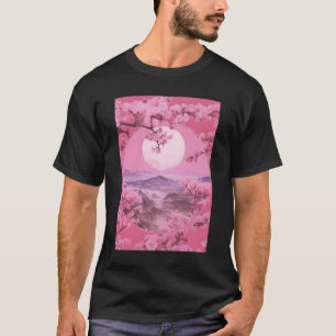 Camiseta Árvore Estética Japonesa Sakura Flor de Cerejeira