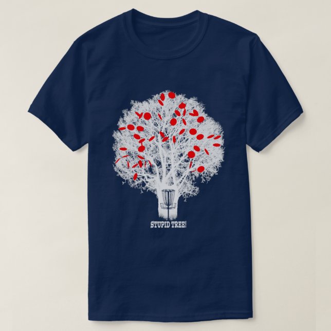 Camiseta Árvore Estúpida de Golfe de Disco Engraçada Gol Fr (Frente do Design)