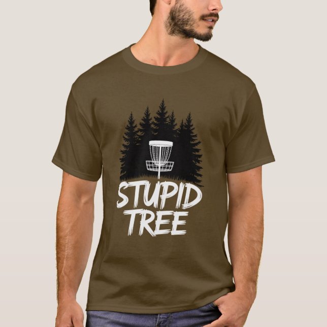 Camiseta Árvore Estúpida Disc Golf Frisbee Golf Golfer Dive (Frente)