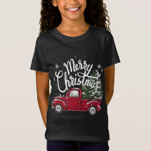 Camiseta Árvore Feliz de Natal em Cos de Carro Vermelho