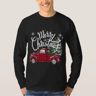 Camiseta Árvore Feliz de Natal em Cos de Carro Vermelho