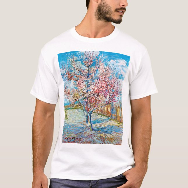 Camiseta Árvore Flor de Pêssego, Van Gogh (Frente)